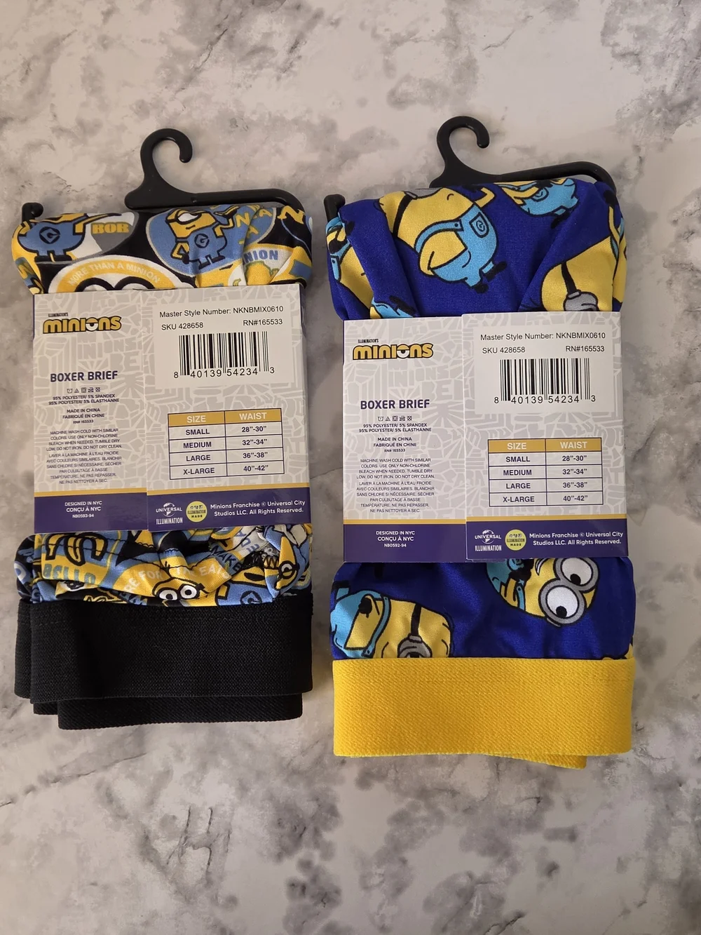 Minions Men’s Boxer Briefs Set of 2 - X-Large – Blue & Yellow